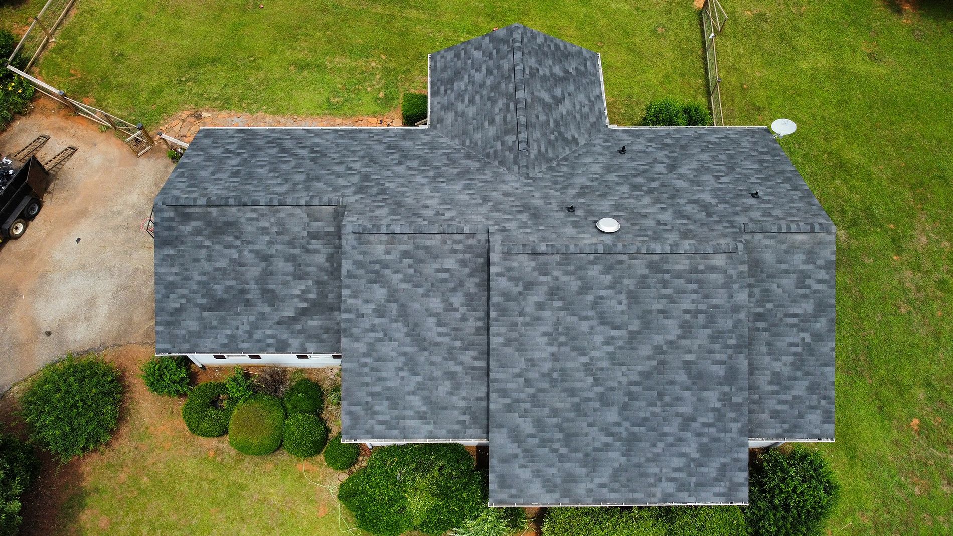 25-year 3-tab shingle roof, IKO Marathon Plus in Dual Black, Maysville GA