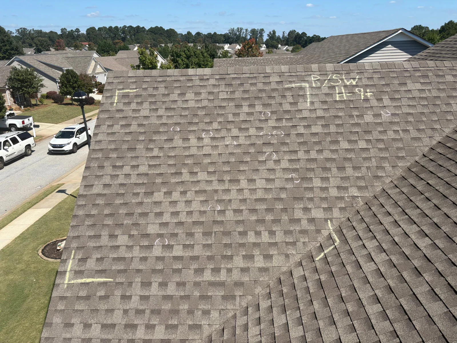 Roof inspection view from a real Denali project in Winder, GA