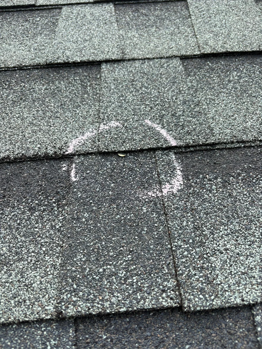 Roof damage documented on a real Denali project in Commerce, GA